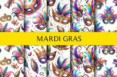 Mardi Gras Seamless Digital Paper - CraftNest - Digital Crafting and Art