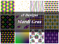 Mardi Gras Seamless Digital Paper - CraftNest - Digital Crafting and Art