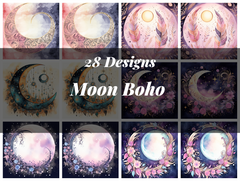 Moon Boho Seamless Digital Paper - CraftNest - Digital Crafting and Art
