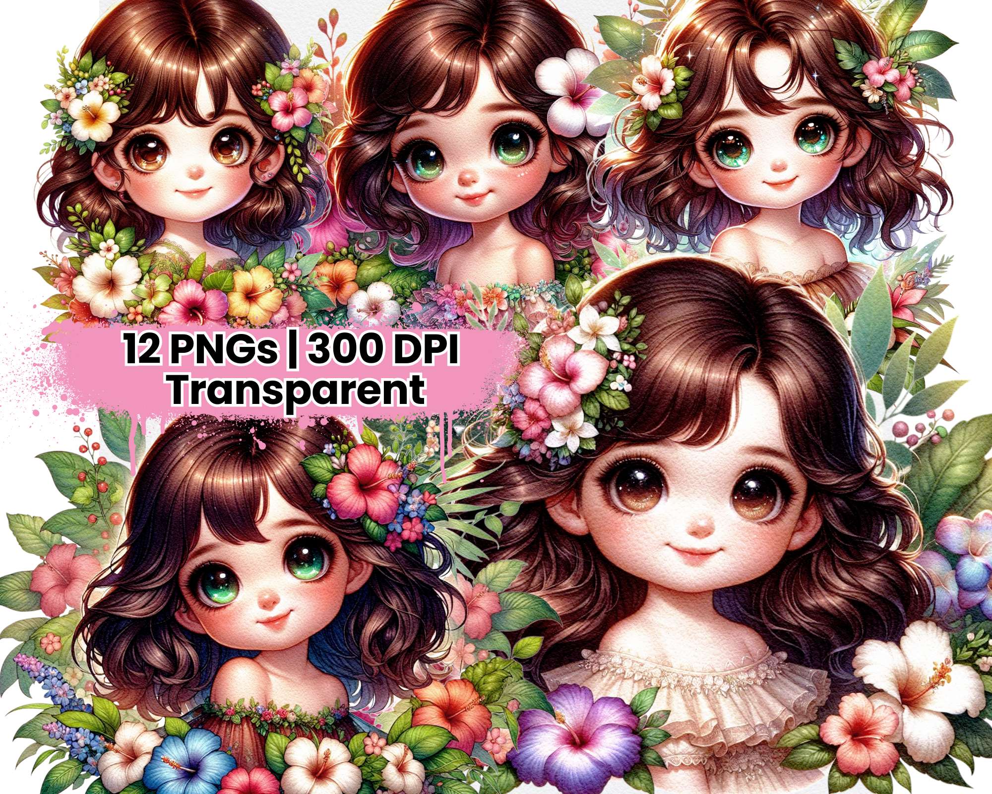 Quirky Girl Kid in Flowers - CraftNest - Digital Crafting and Art