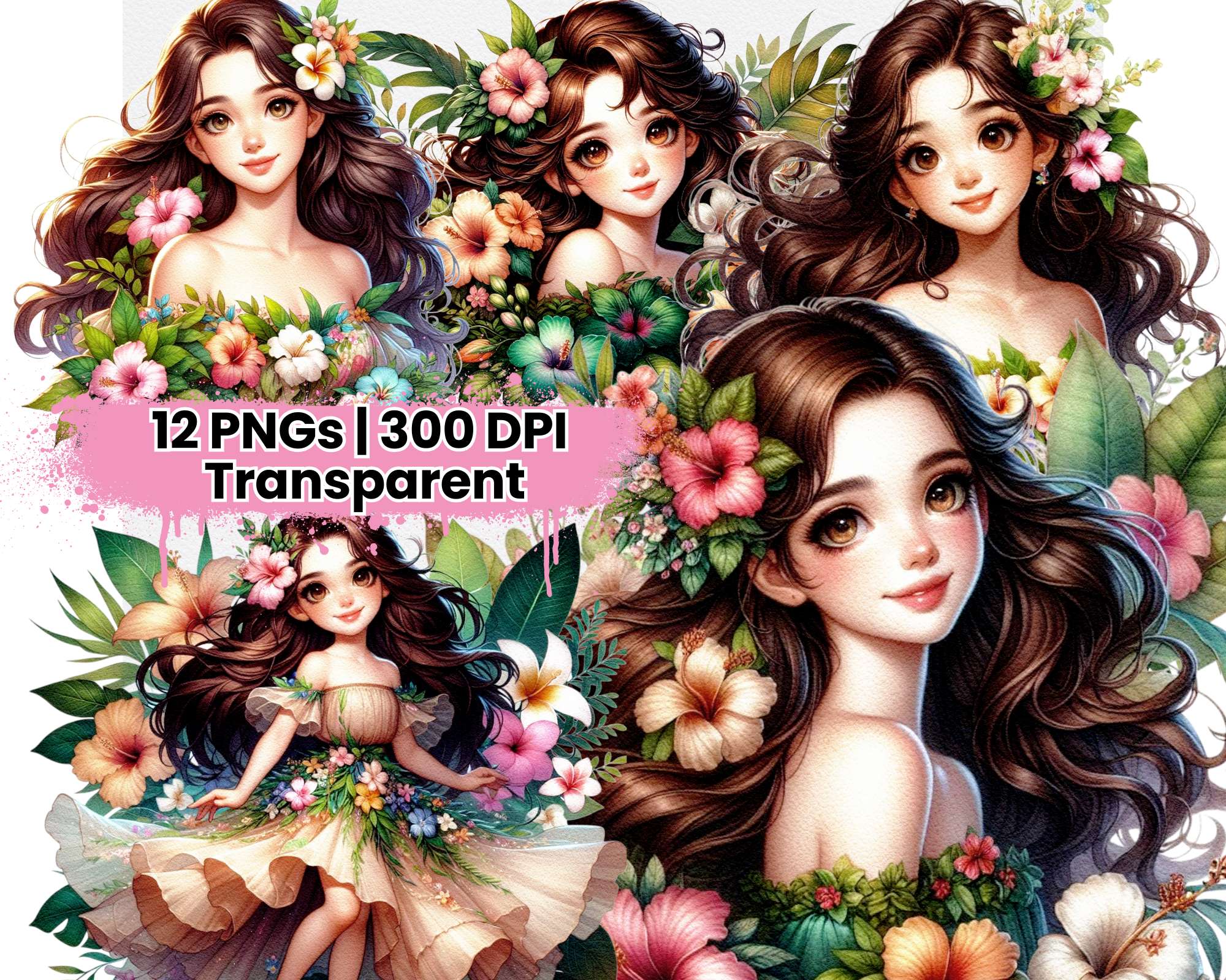 Quirky Girl in Flowers - CraftNest - Digital Crafting and Art