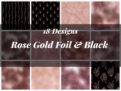Rose Gold Foil & Black Texture Paper - CraftNest - Digital Crafting and Art