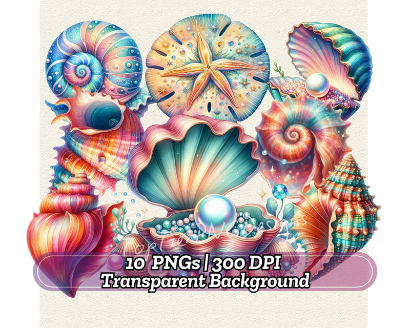 Seashells and Pearls - CraftNest - Digital Crafting and Art