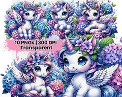 Spring Floral Unicorn Hydrangeas - CraftNest - Digital Crafting and Art