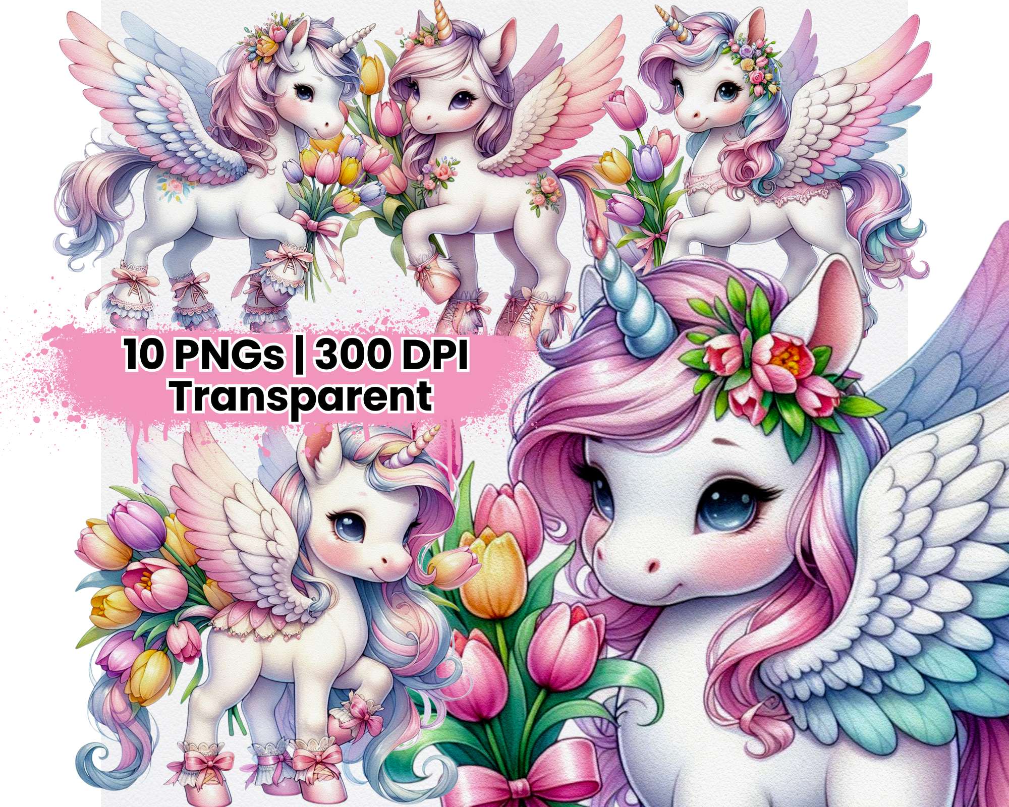 Spring Floral Unicorn Tulips - CraftNest - Digital Crafting and Art