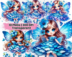 Spring Fairies Blue Flowers - CraftNest - Digital Crafting and Art