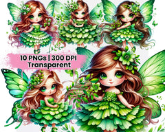 Spring Fairies Green Flowers - CraftNest - Digital Crafting and Art