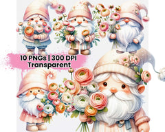 Spring Gnomes Ranunculus - CraftNest - Digital Crafting and Art