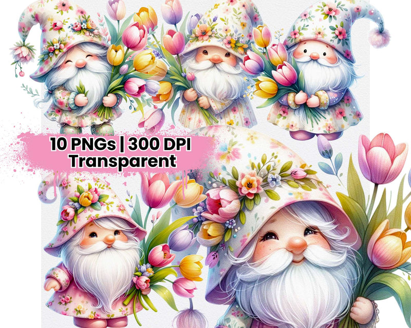 Spring Gnomes Tulips - CraftNest - Digital Crafting and Art
