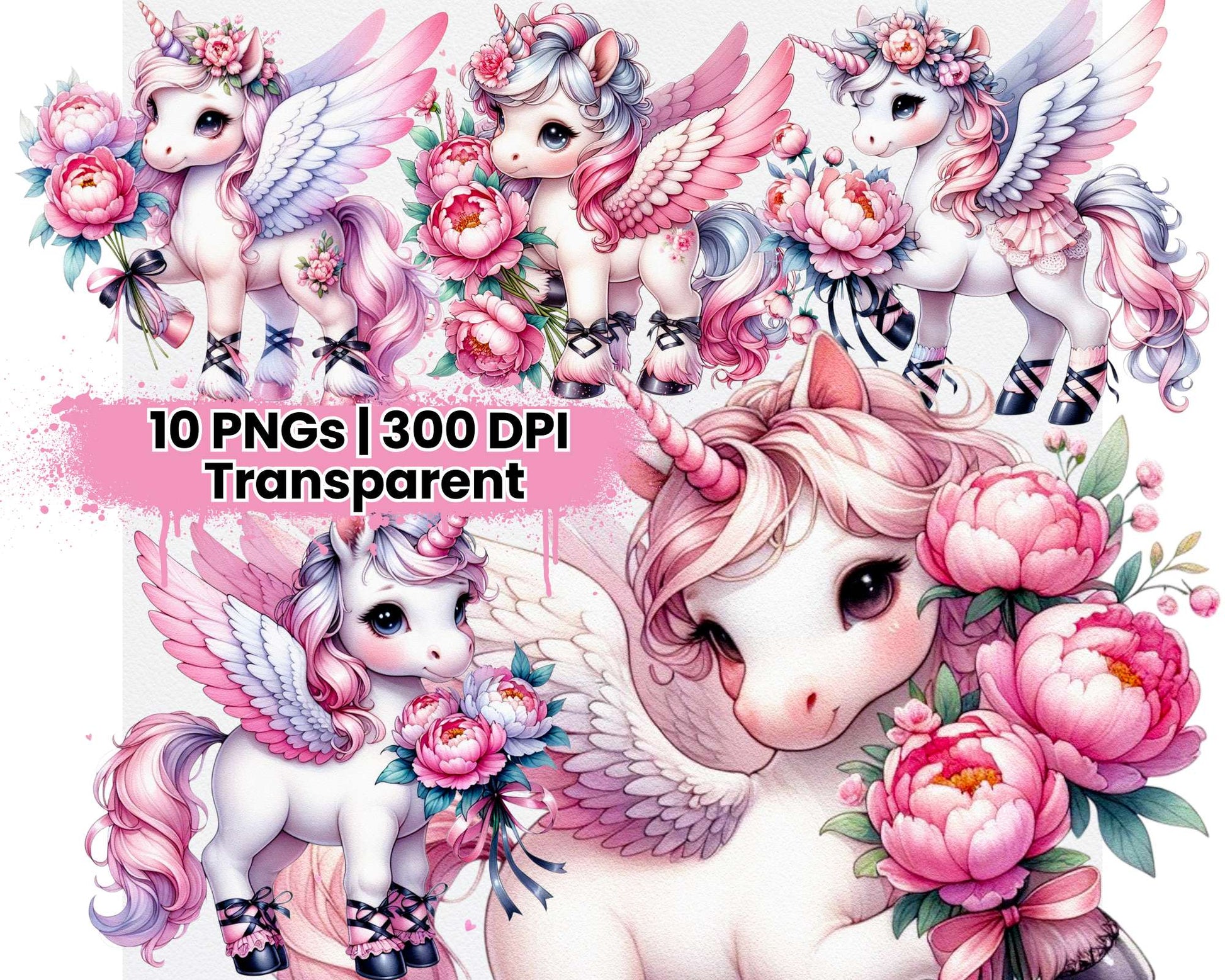 Spring Unicorn Peonies - CraftNest - Digital Crafting and Art