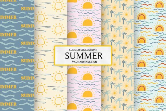 Summer Seamless Digital Paper - CraftNest - Digital Crafting and Art