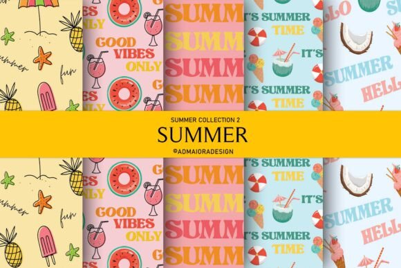 Summer Seamless Digital Paper 1 - CraftNest - Digital Crafting and Art