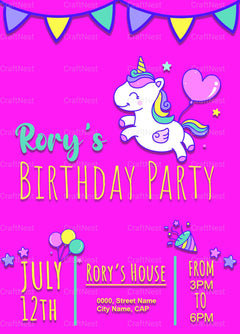 Unicorn Birthday Card Printable - CraftNest - Digital Crafting and Art