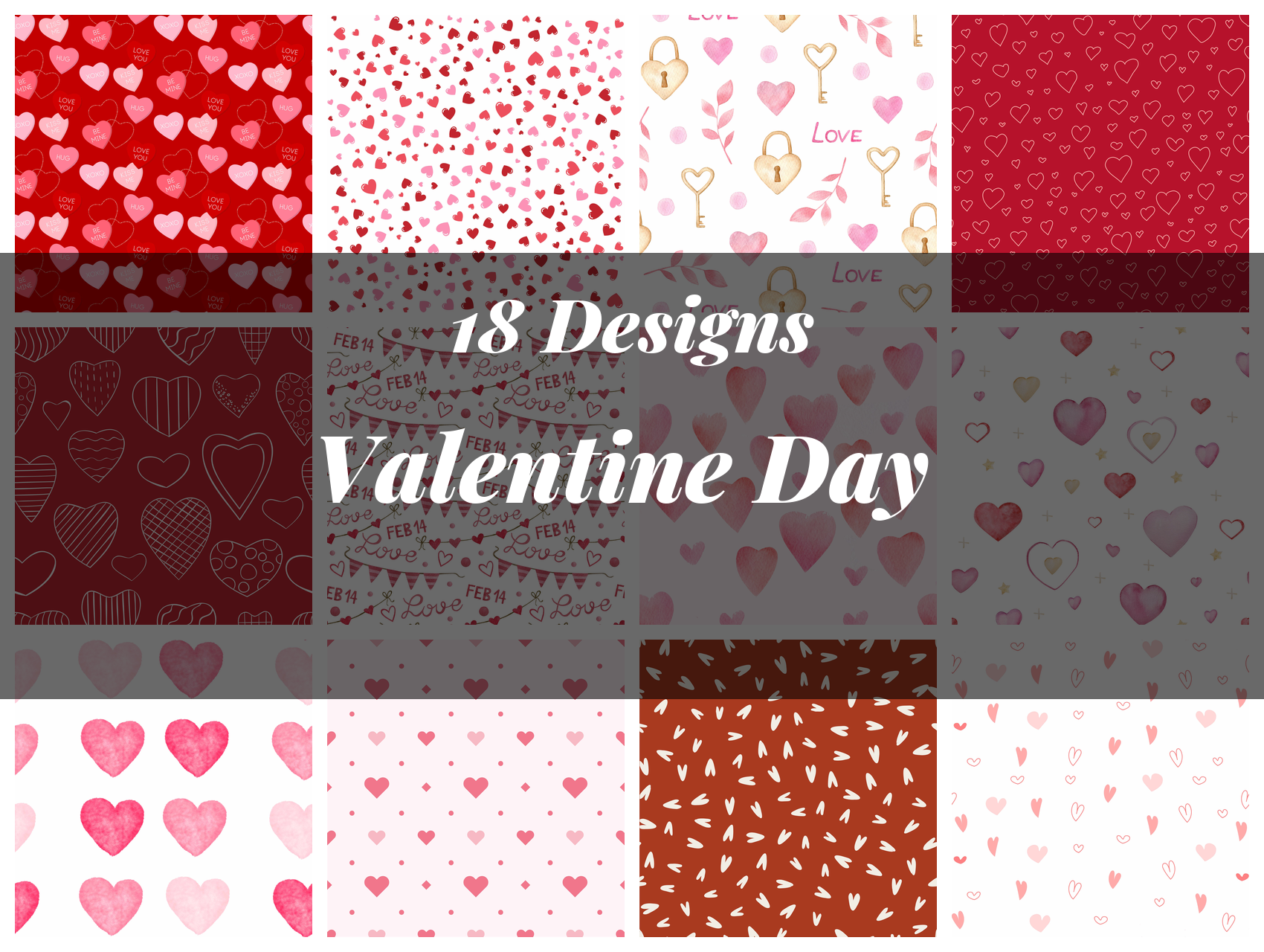 Valentine's Day Seamless Digital Paper - CraftNest - Digital Crafting and Art