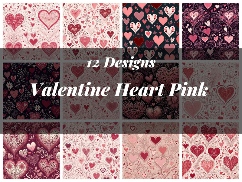 Valentine Heart Pink Seamless Digital Paper - CraftNest - Digital Crafting and Art