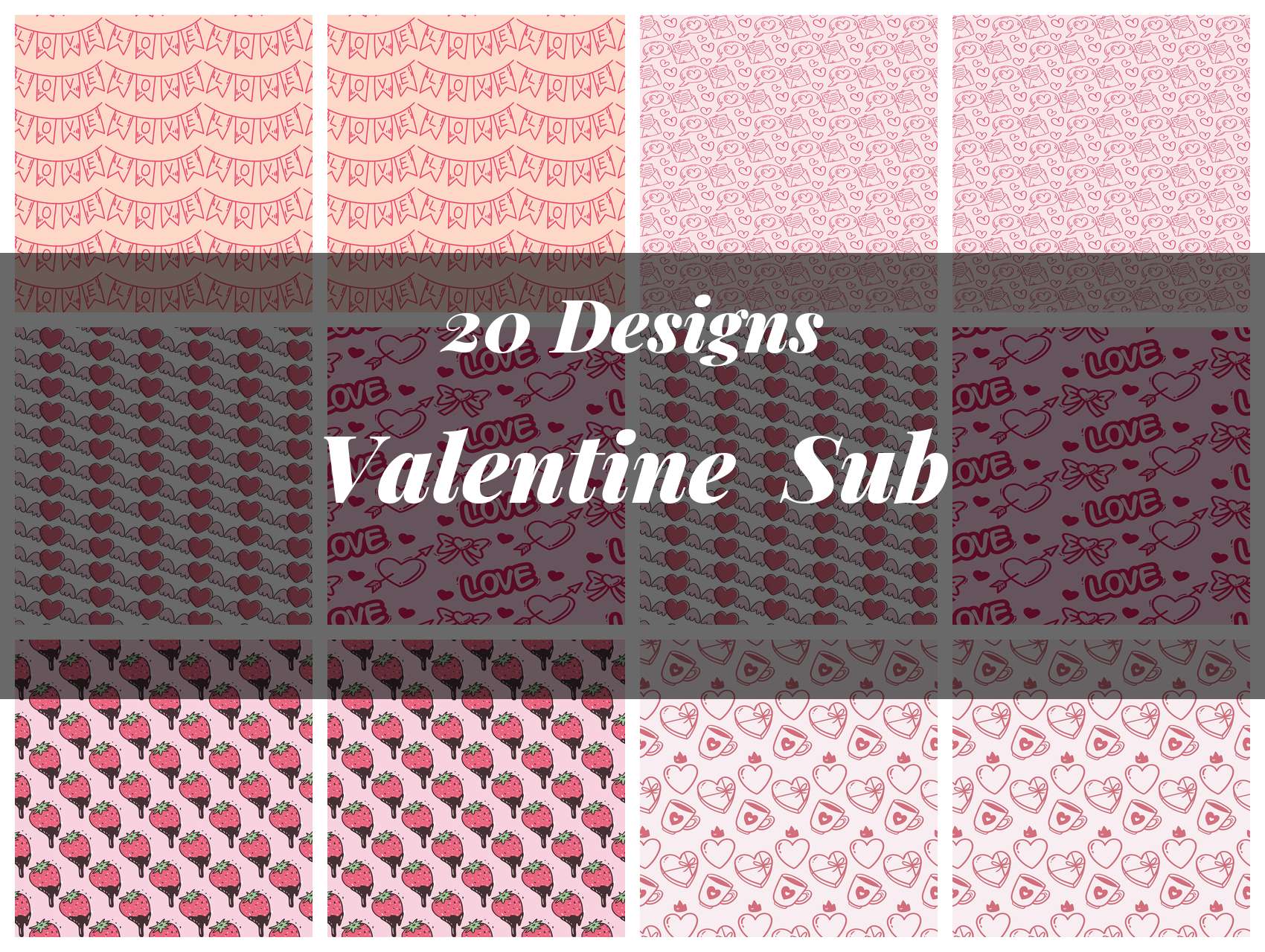 Valentine Sublimation Digital Paper - CraftNest - Digital Crafting and Art