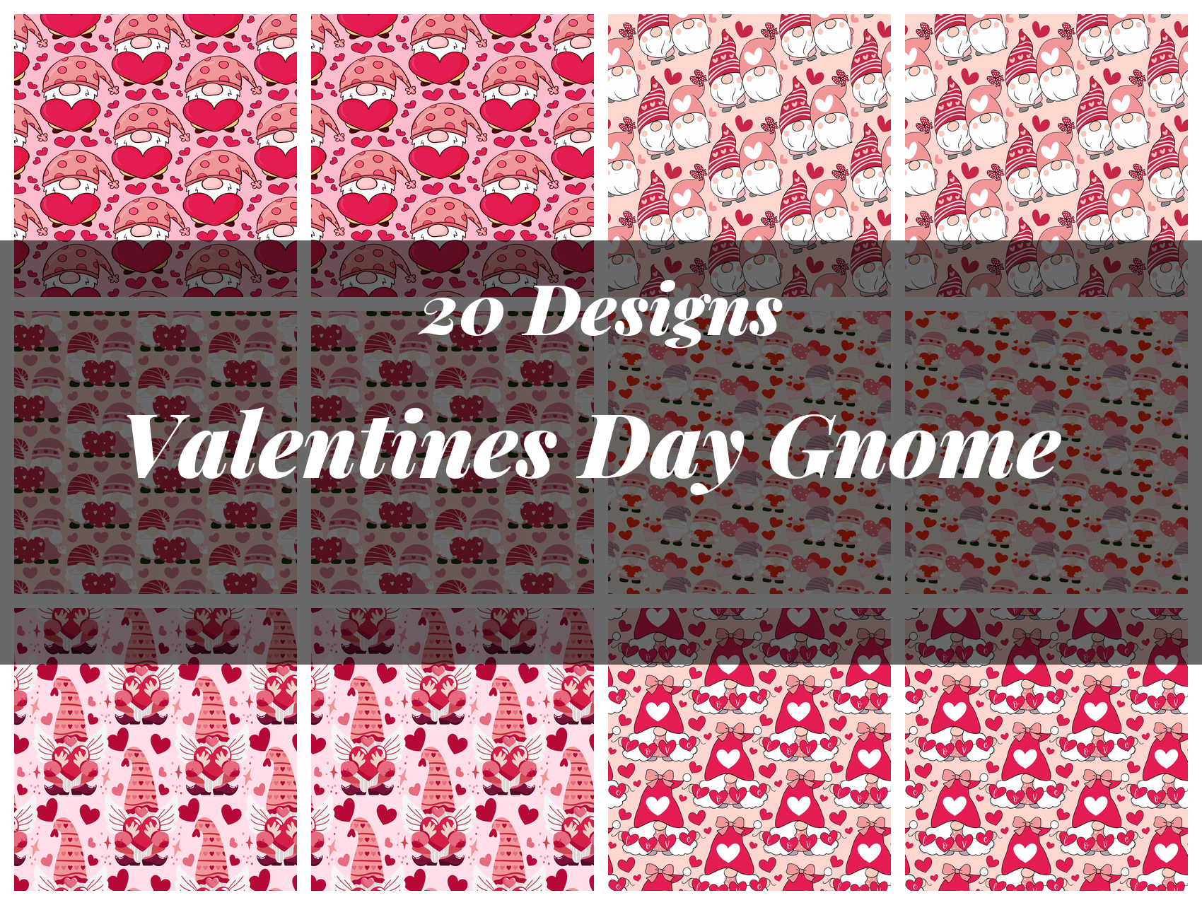 Valentines Day Gnome Seamless Digital Paper - CraftNest - Digital Crafting and Art