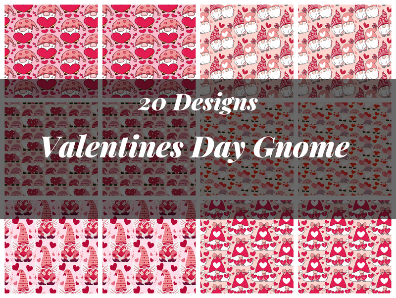 Valentines Day Gnome Seamless Digital Paper - CraftNest - Digital Crafting and Art
