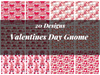 Valentines Day Gnome Seamless Digital Paper