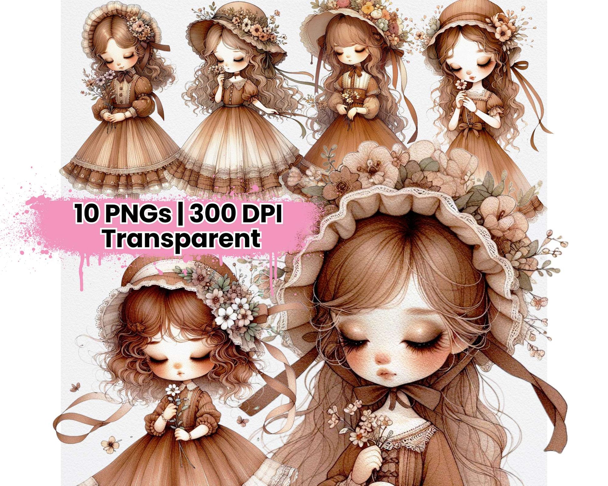 Vintage Spring Doll 2 - CraftNest - Digital Crafting and Art