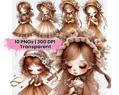 Vintage Spring Doll 2 - CraftNest - Digital Crafting and Art