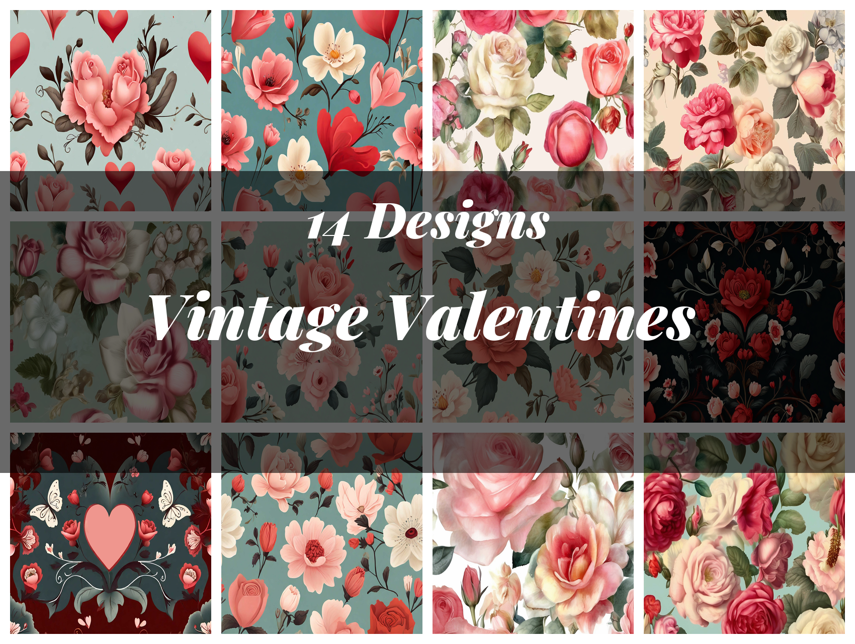 Vintage Valentines Seamless Digital Paper - CraftNest - Digital Crafting and Art