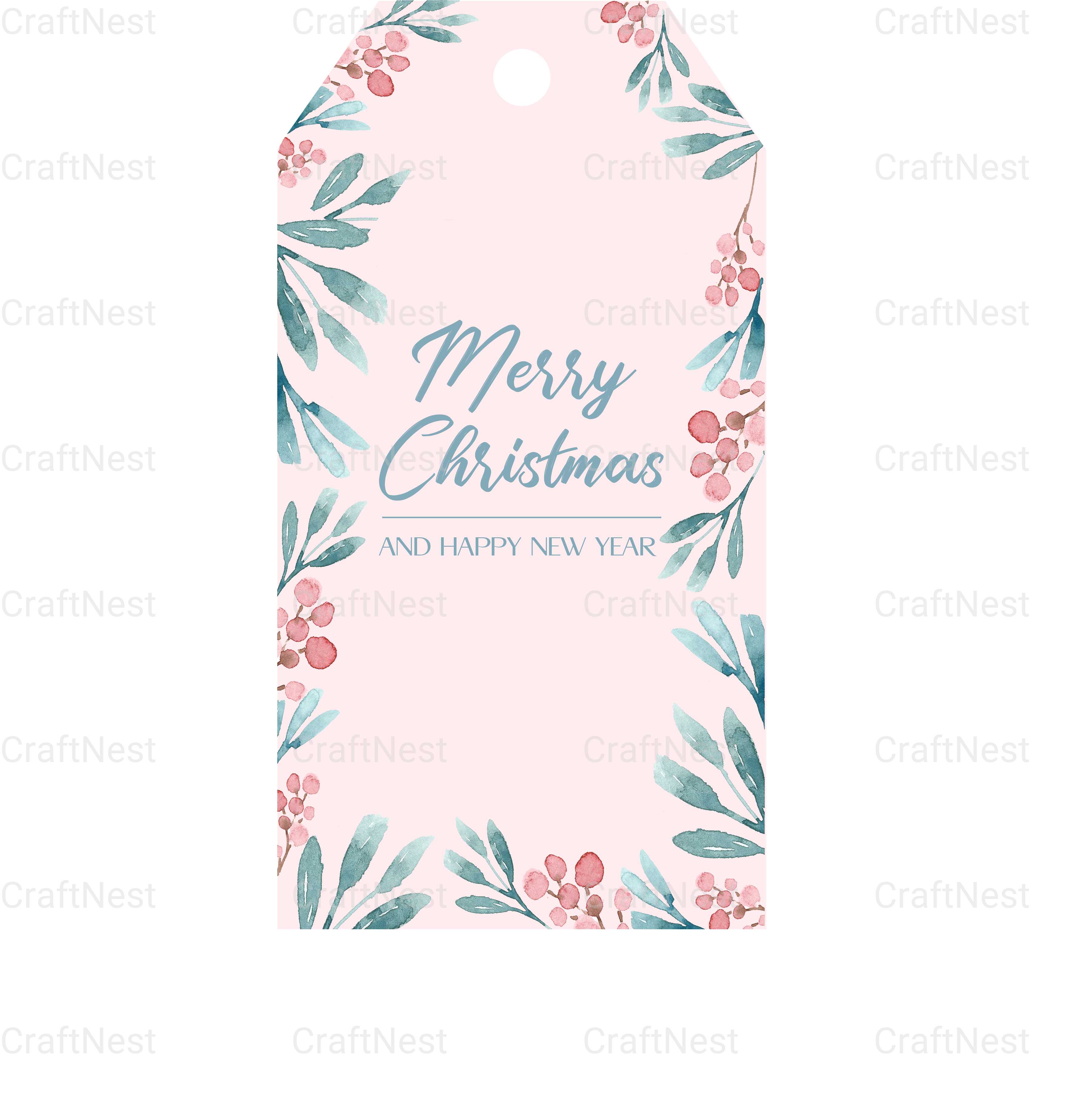 Watercolor Christmas Gift Tags Printable - CraftNest - Digital Crafting and Art