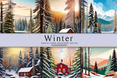 Winter Seamless Digital Paper 3 - CraftNest - Digital Crafting and Art