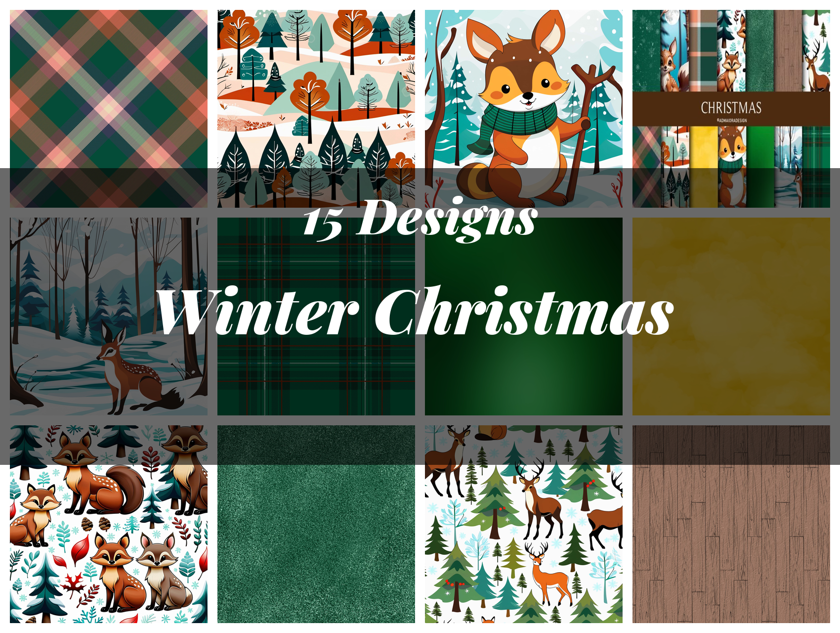 Winter Christmas Seamless Digital Paper - CraftNest - Digital Crafting and Art