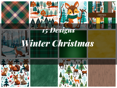 Winter Christmas Seamless Digital Paper - CraftNest - Digital Crafting and Art