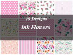 Ink Flowers Seamless Digital Paper - CraftNest - Digital Crafting and Art