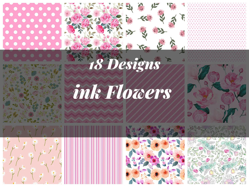 Ink Flowers Seamless Digital Paper - CraftNest - Digital Crafting and Art