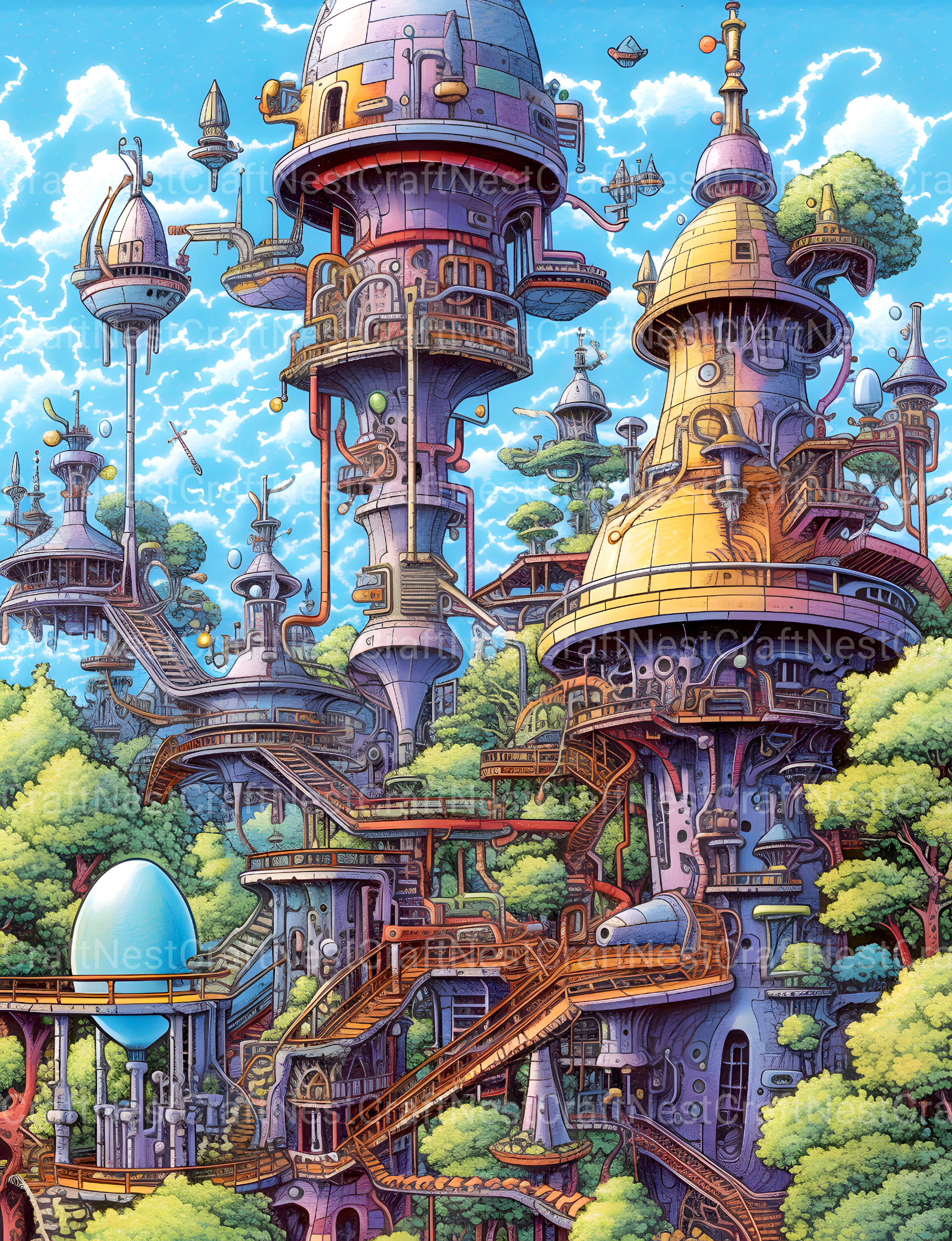 Sci-Fi Landscape Coloring Book - CraftNest - Digital Crafting and Art