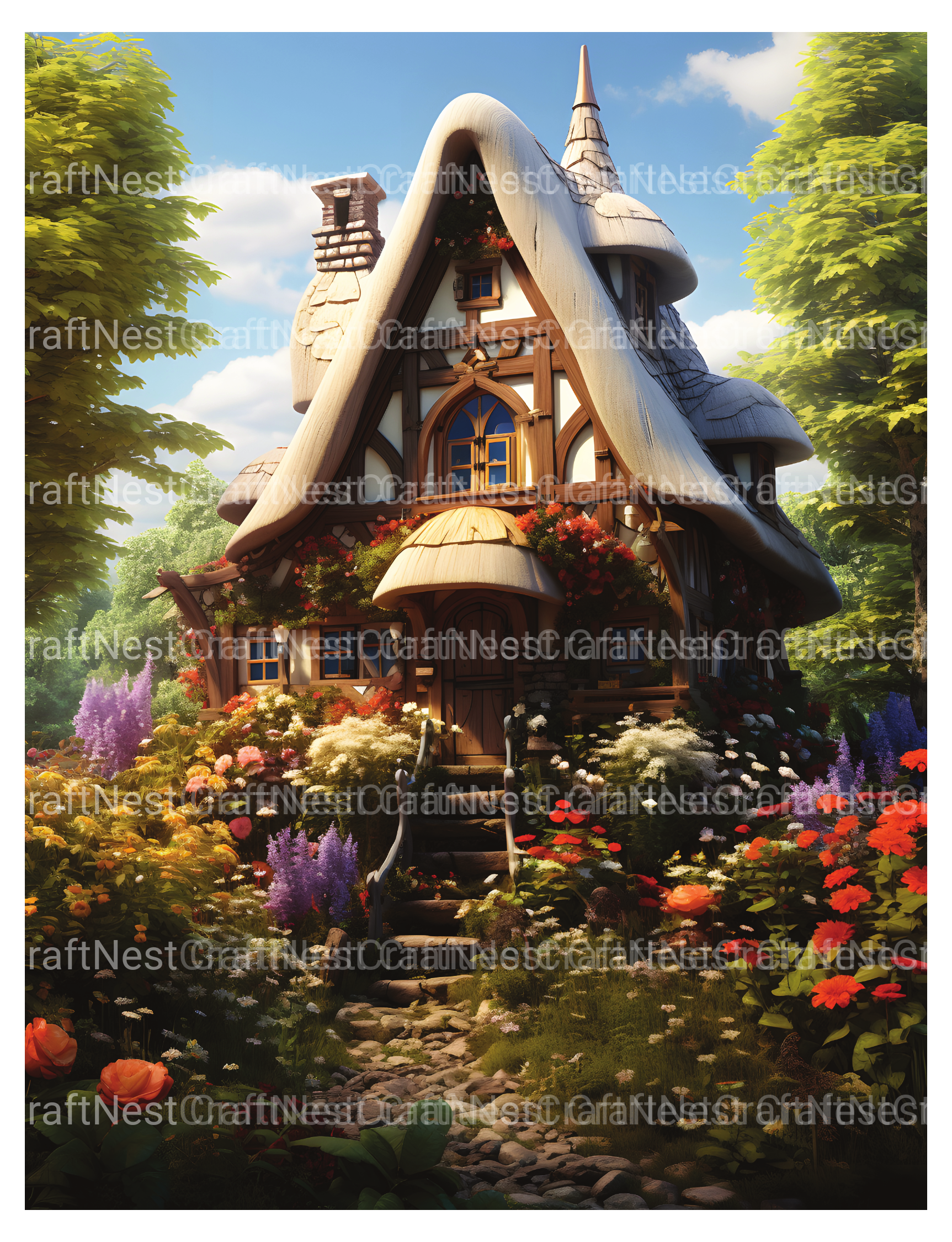 Cottage Garden Coloring Book - CraftNest - Digital Crafting and Art