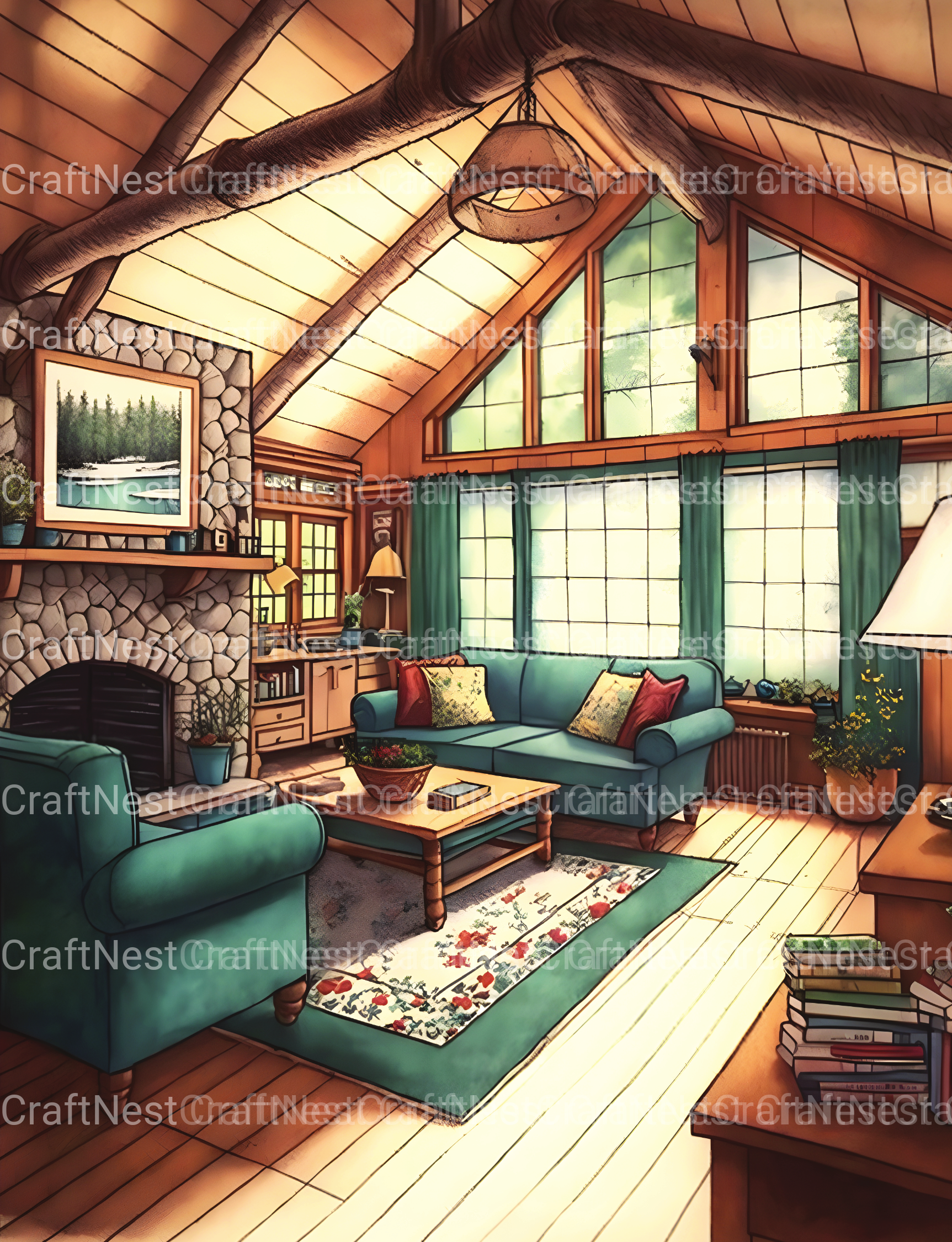 Cozy Cabins Coloring Book - CraftNest - Digital Crafting and Art