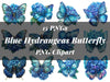 Blaue Hortensien -Schmetterlings -Clipart
