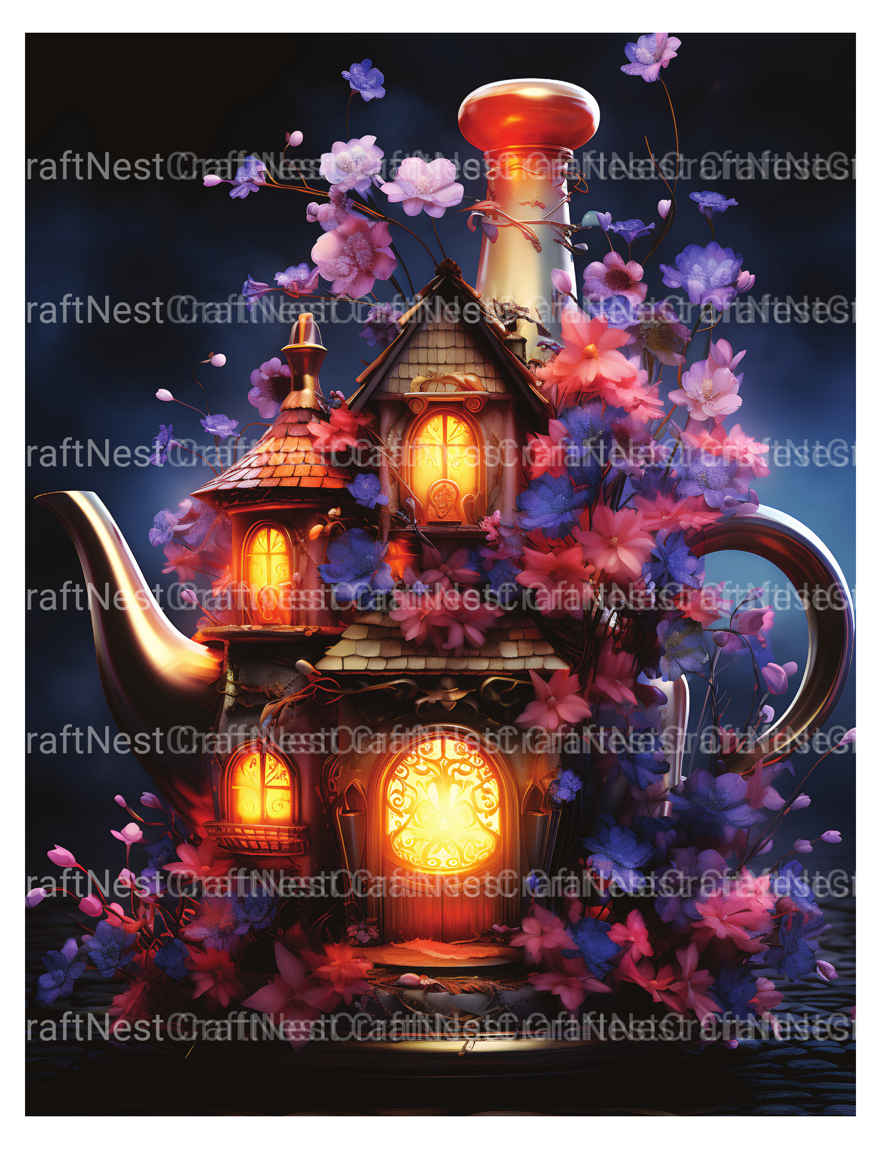 Teapot Fairy House Coloring Book 2 - CraftNest - Digital Crafting and Art