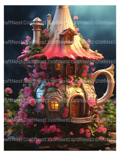 Teapot Fairy House Coloring Book 2 - CraftNest - Digital Crafting and Art