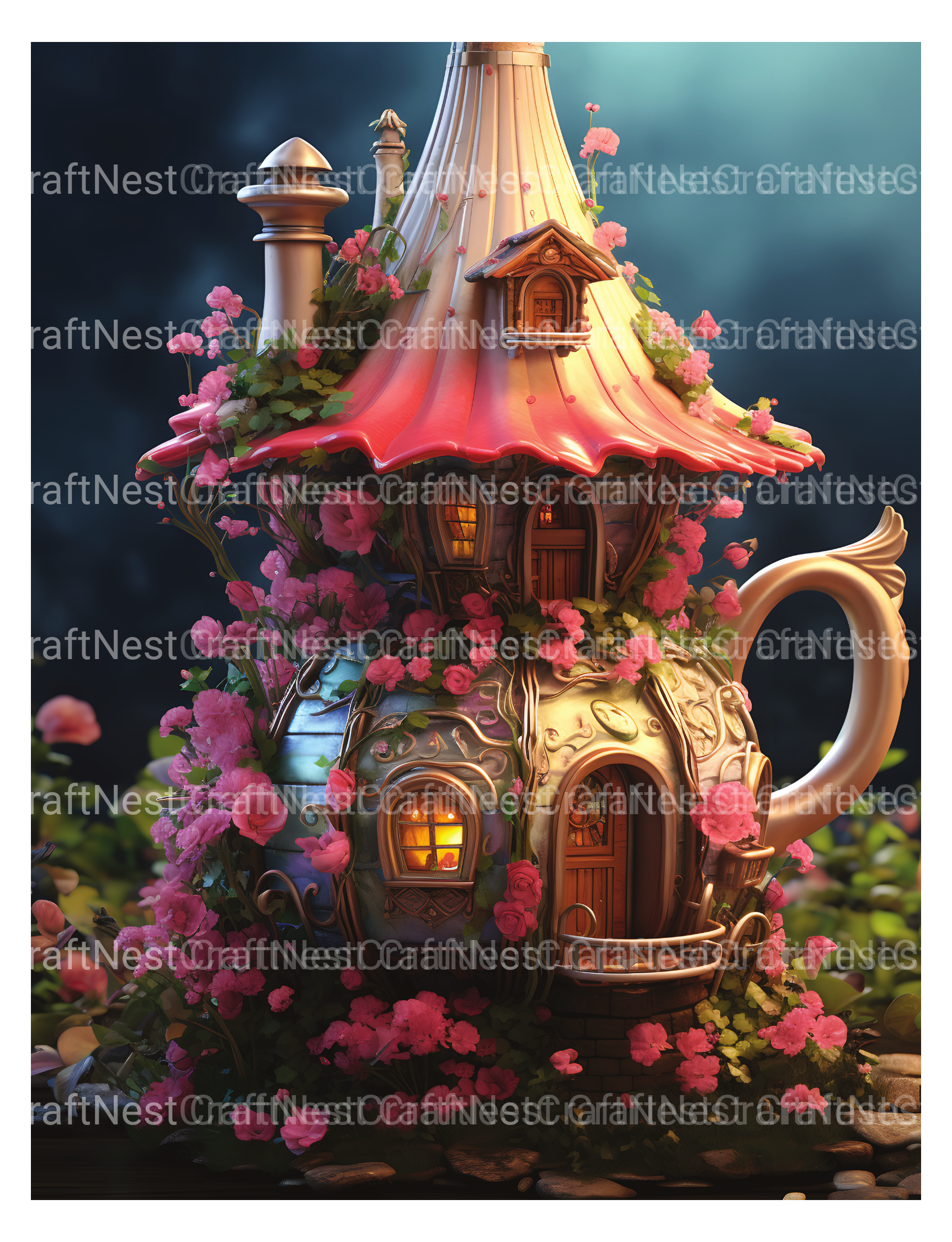 Teapot Fairy House Coloring Book 2 - CraftNest - Digital Crafting and Art