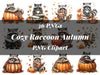 Cozy Raccoon Autumn Clipart