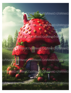 Strawberry Fairy House Coloring Book - CraftNest - Digital Crafting and Art