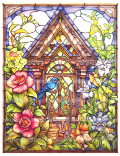 Stained Glass Garden Coloring Book - CraftNest - Digital Crafting and Art