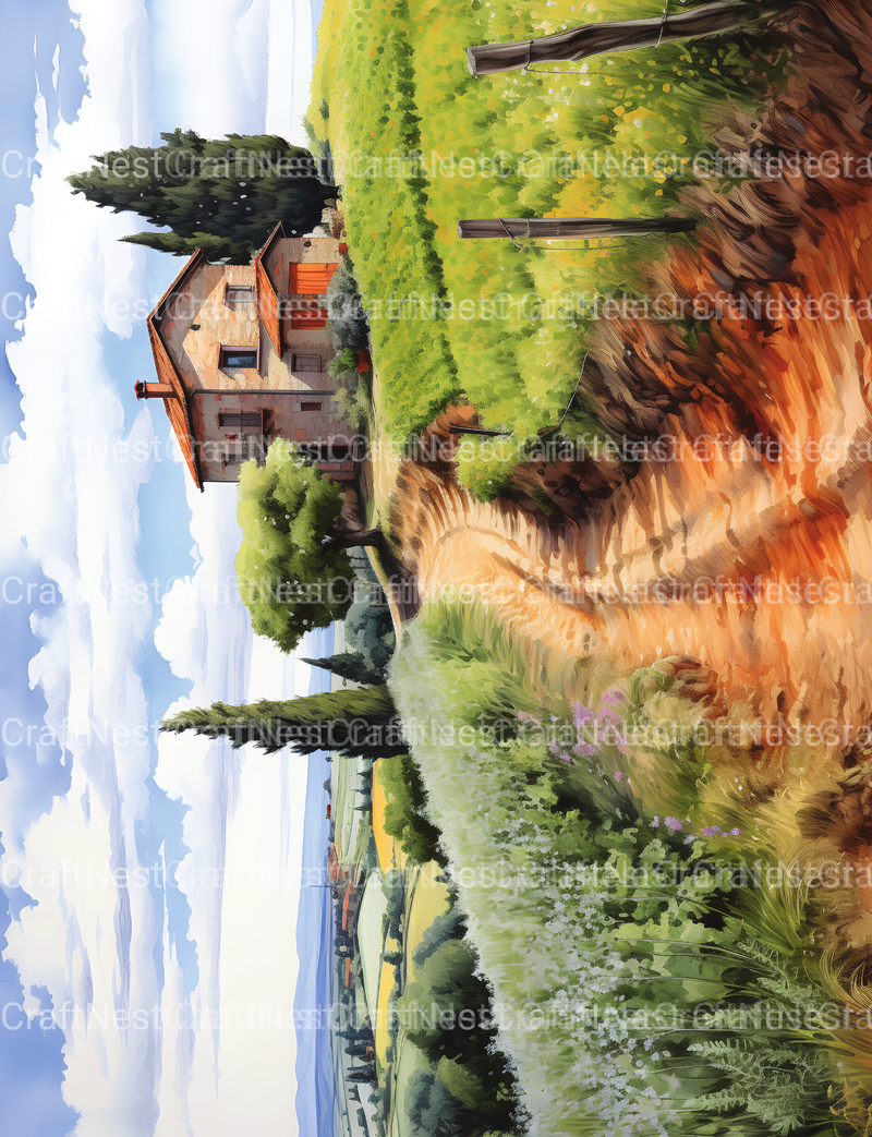 Old Italian Country Houses Coloring Book - CraftNest - Digital Crafting and Art