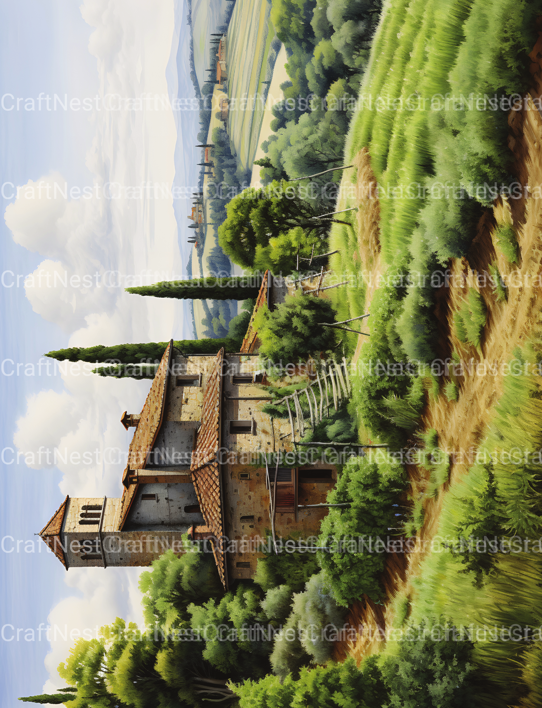 Old Italian Country Houses Coloring Book - CraftNest - Digital Crafting and Art