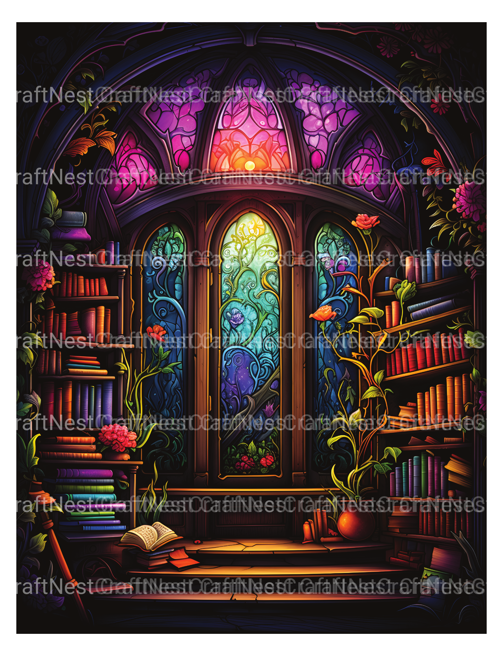 Enchanted Library Coloring Book - CraftNest - Digital Crafting and Art