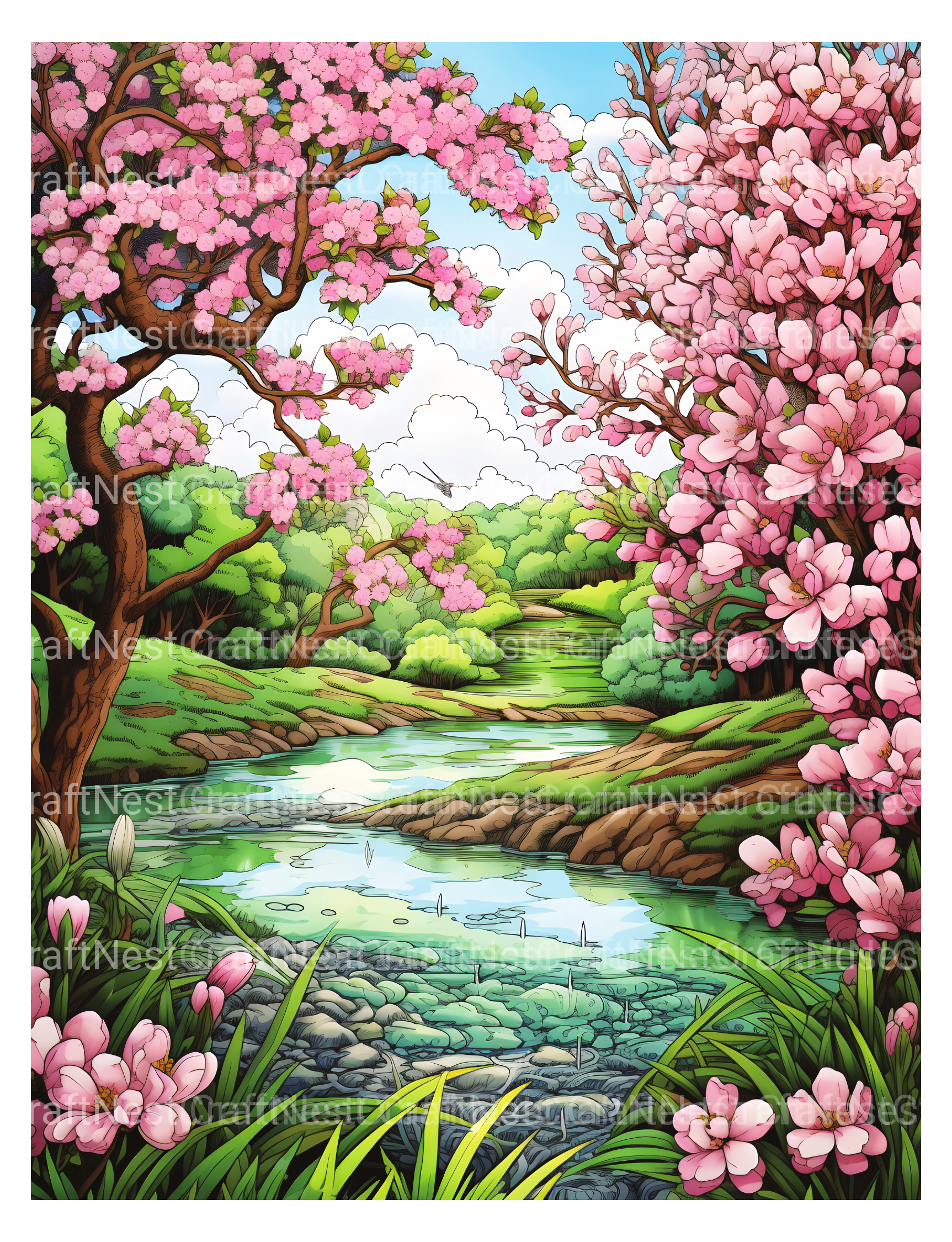 Springtime Garden Coloring Book - CraftNest - Digital Crafting and Art