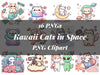 Kawaii Cats In Space Clipart