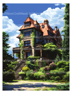 German Villas Coloring Book - CraftNest - Digital Crafting and Art