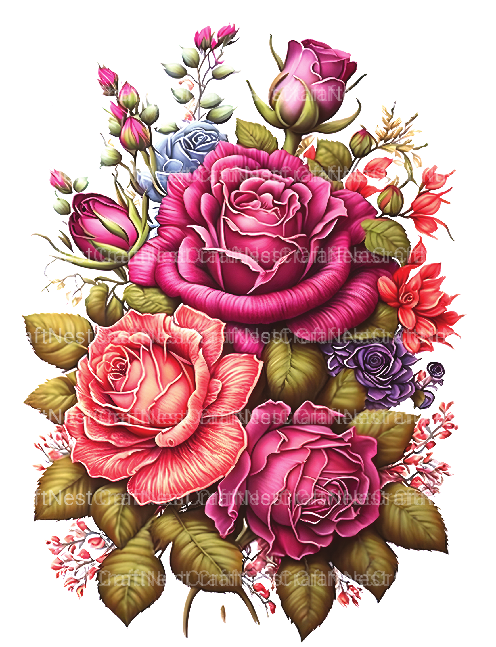 Rose Flower Coloring Book - CraftNest - Digital Crafting and Art