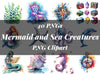 Mermaid And Sea Creatures Clipart